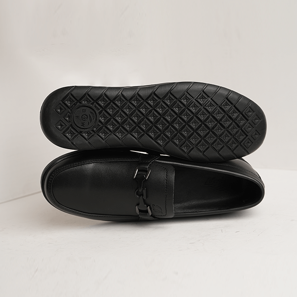 Estonia Leather Bit Loafer in Black — rubber sole