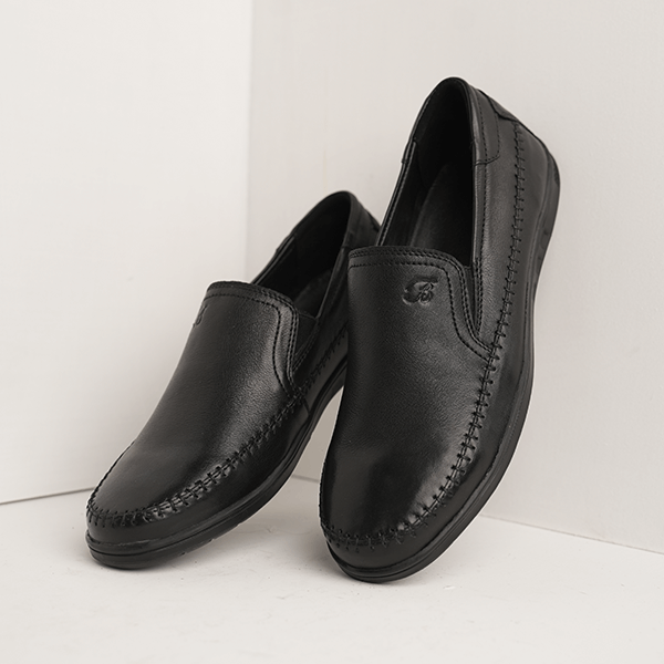 Havana Moc-Stitch Slip-On in Black — another angle