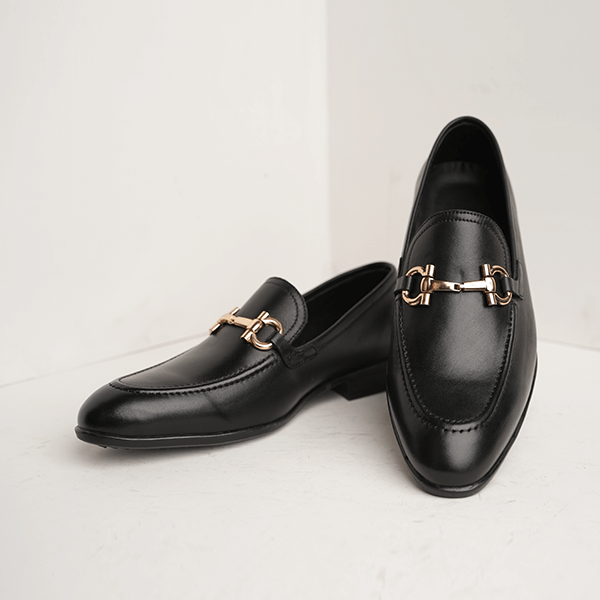 Kordon Leather Horsebit Loafer in Black