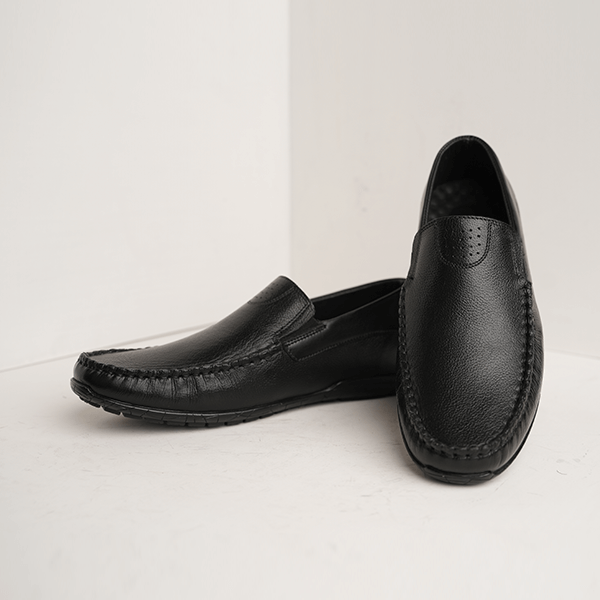 Morgan Leather Moccasin Loafer in Black