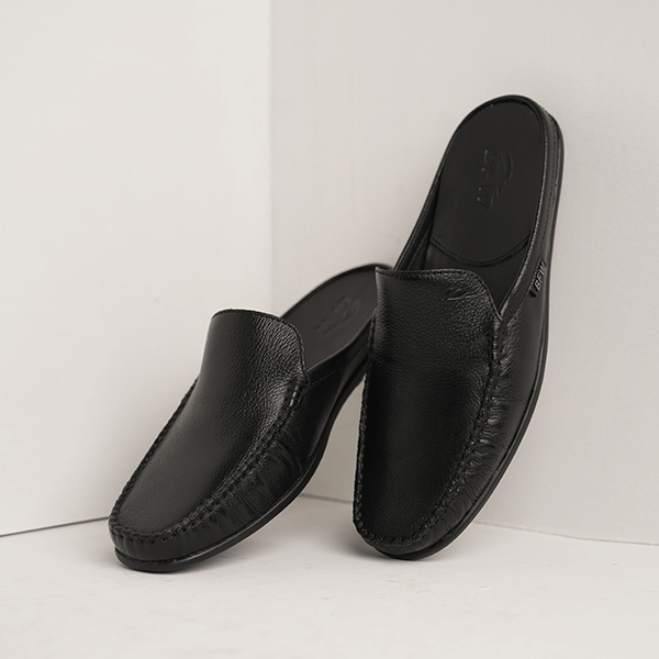 Walkease Leather Comfort Slip-On in Black — another angle