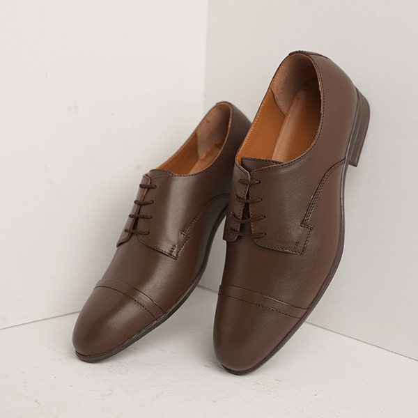 Cedar Cap-Toe Derby in Brown — another angle