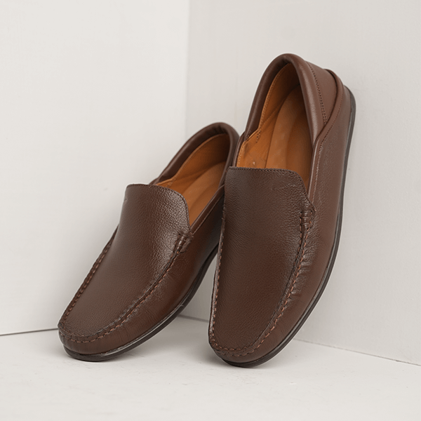Crawford Leather Moccasin in Brown — another angle