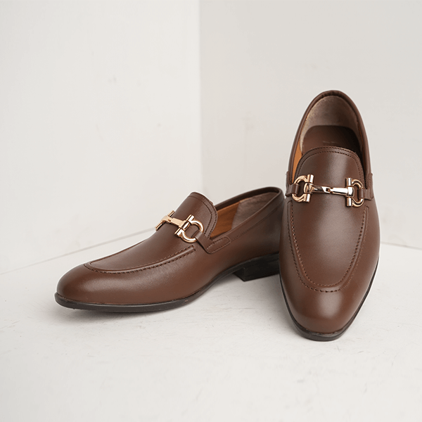 Kordon Leather Horsebit Loafer in Brown — another angle