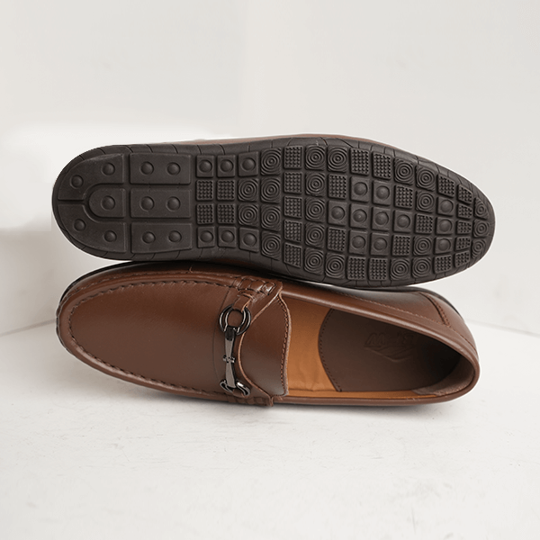 Parma Leather Bit Loafer in Brown — rubber sole
