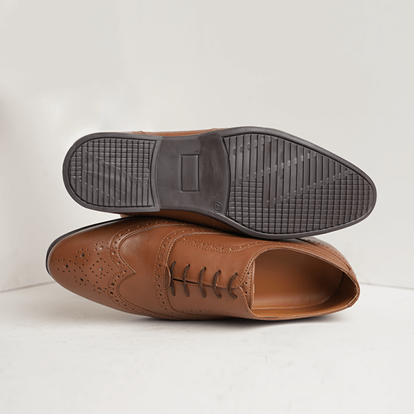 Worcester Wingtip Brogue in Brown — rubber sole