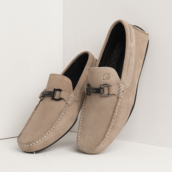Irving Suede Bit Driving Moccasin in Ice Grey