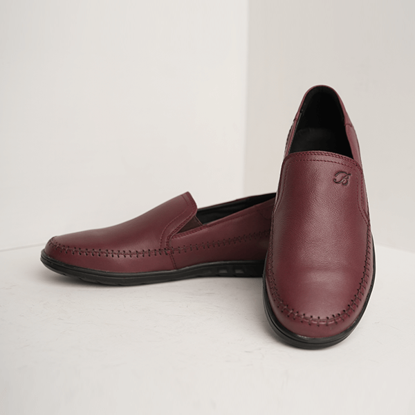 Havana Moc-Stitch Slip-On in Maroon
