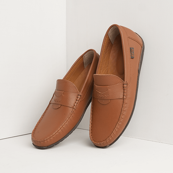 Louis Textured Penny Loafer in Tan — another angle
