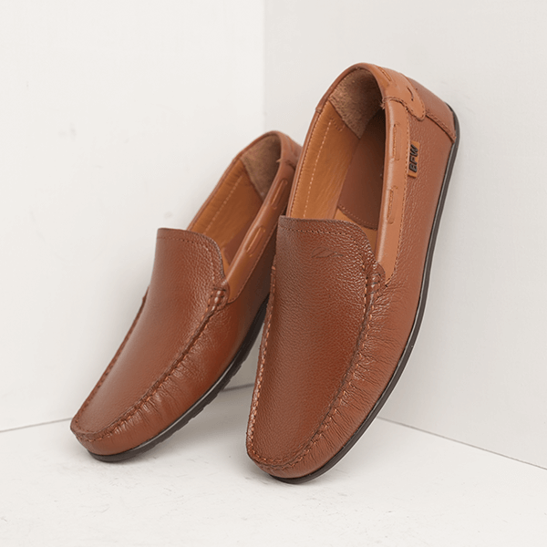 Martin Leather Moccasin Loafer in Tan
